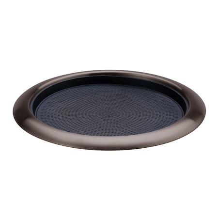 Service Ideas Tray with Removable Insert, 9" Round, Stainless Steel, Dark Tungsten TR119RIDT